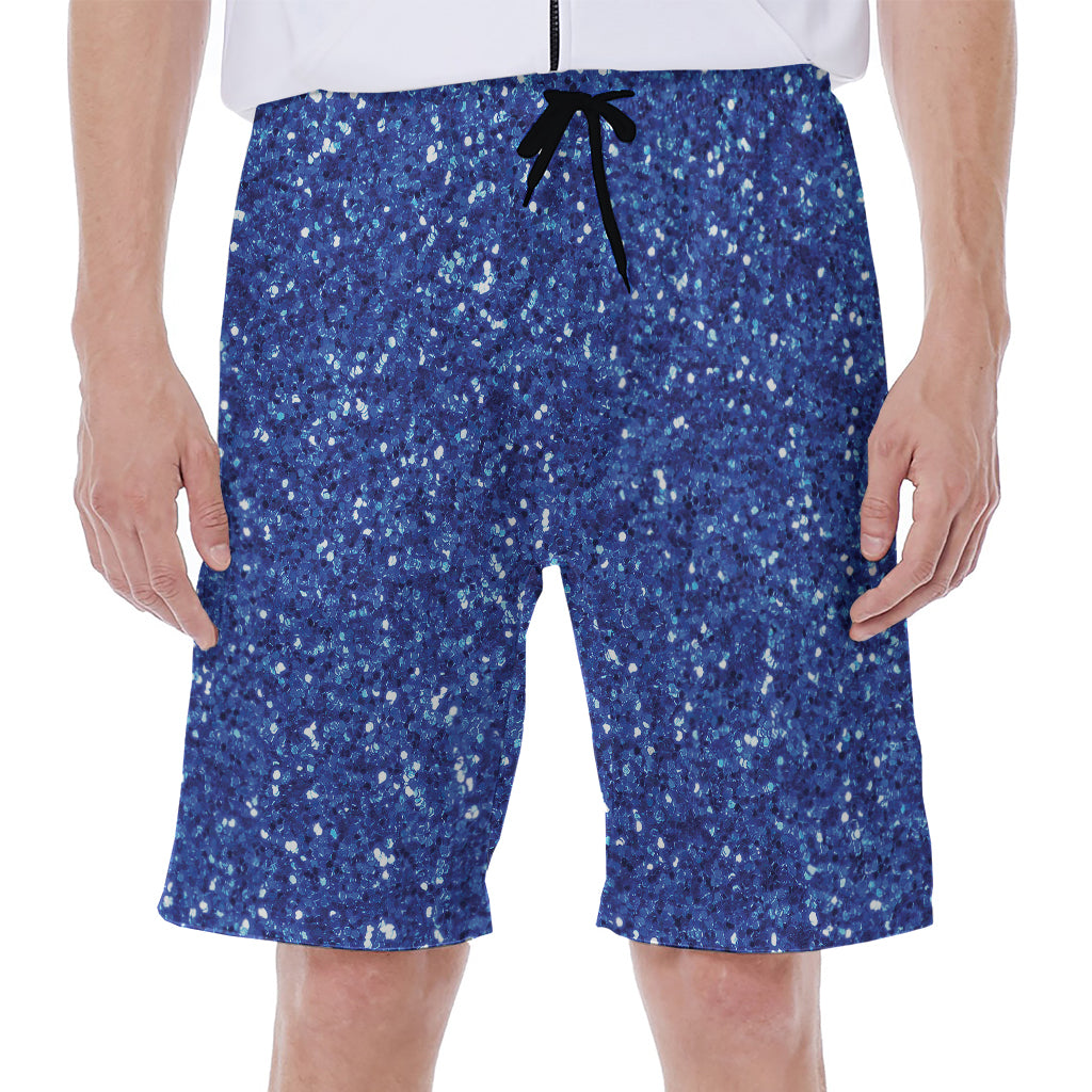 Blue (NOT Real) Glitter Print Men's Beach Shorts