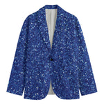Blue (NOT Real) Glitter Print Men's Blazer