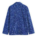 Blue (NOT Real) Glitter Print Men's Blazer