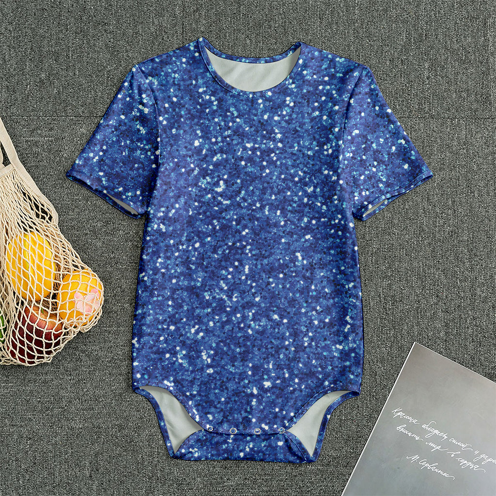 Blue (NOT Real) Glitter Print Men's Bodysuit