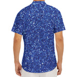 Blue (NOT Real) Glitter Print Men's Deep V-Neck Shirt