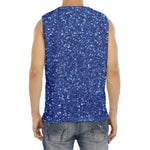 Blue (NOT Real) Glitter Print Men's Fitness Tank Top