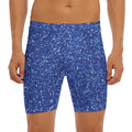 Blue (NOT Real) Glitter Print Men's Long Boxer Briefs