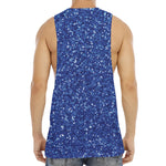 Blue (NOT Real) Glitter Print Men's Muscle Tank Top