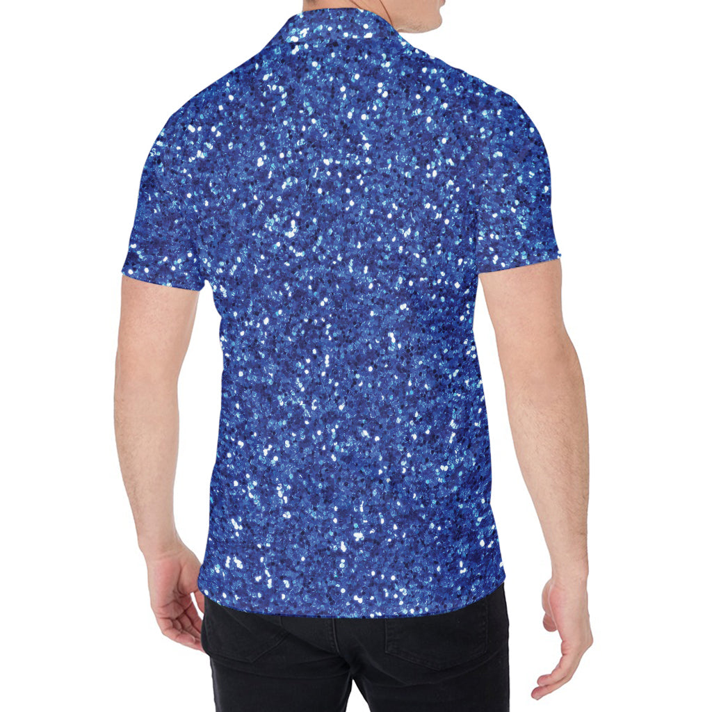 Blue (NOT Real) Glitter Print Men's Shirt