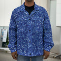 Blue (NOT Real) Glitter Print Men's Shirt Jacket