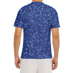 Blue (NOT Real) Glitter Print Men's Short Sleeve Rash Guard