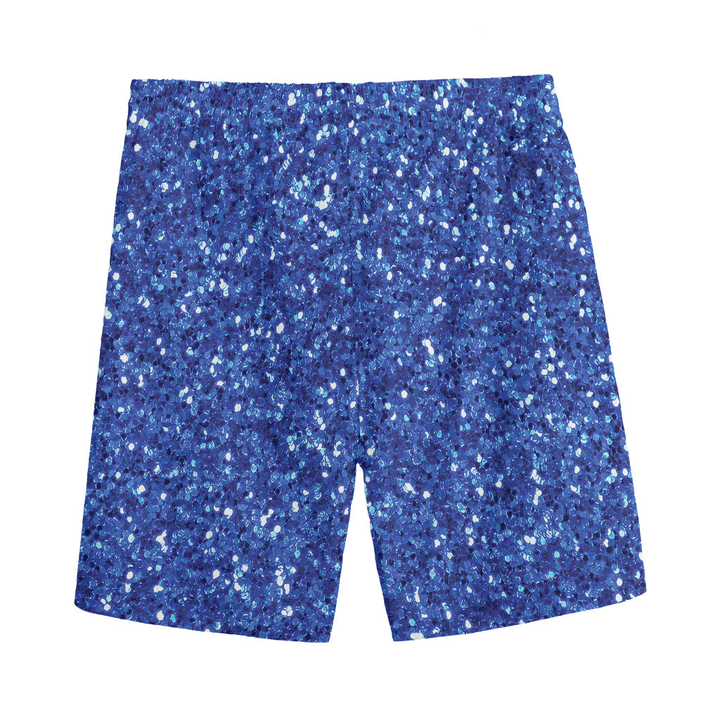 Blue (NOT Real) Glitter Print Men's Sports Shorts