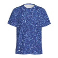 Blue (NOT Real) Glitter Print Men's Athletic T-Shirt