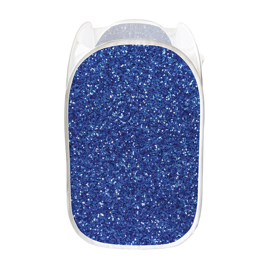 Blue (NOT Real) Glitter Print Mesh Laundry Hamper