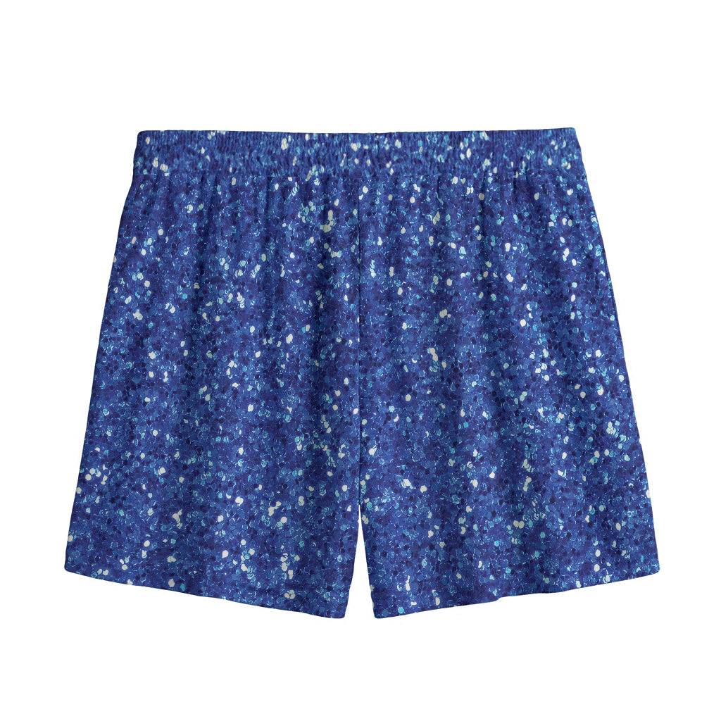 Blue (NOT Real) Glitter Print Mesh Shorts