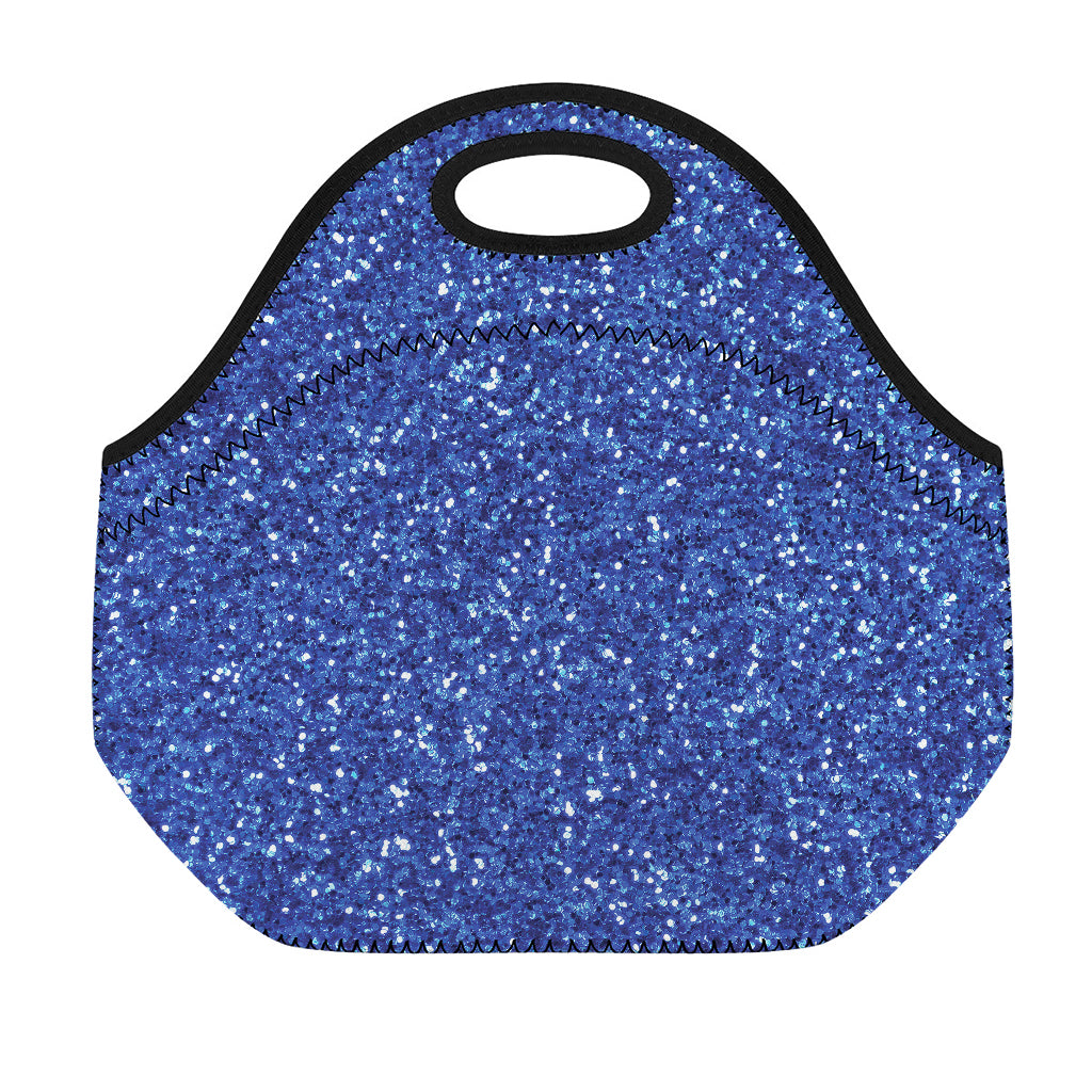 Blue (NOT Real) Glitter Print Neoprene Lunch Bag