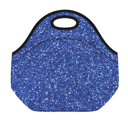 Blue (NOT Real) Glitter Print Neoprene Lunch Bag