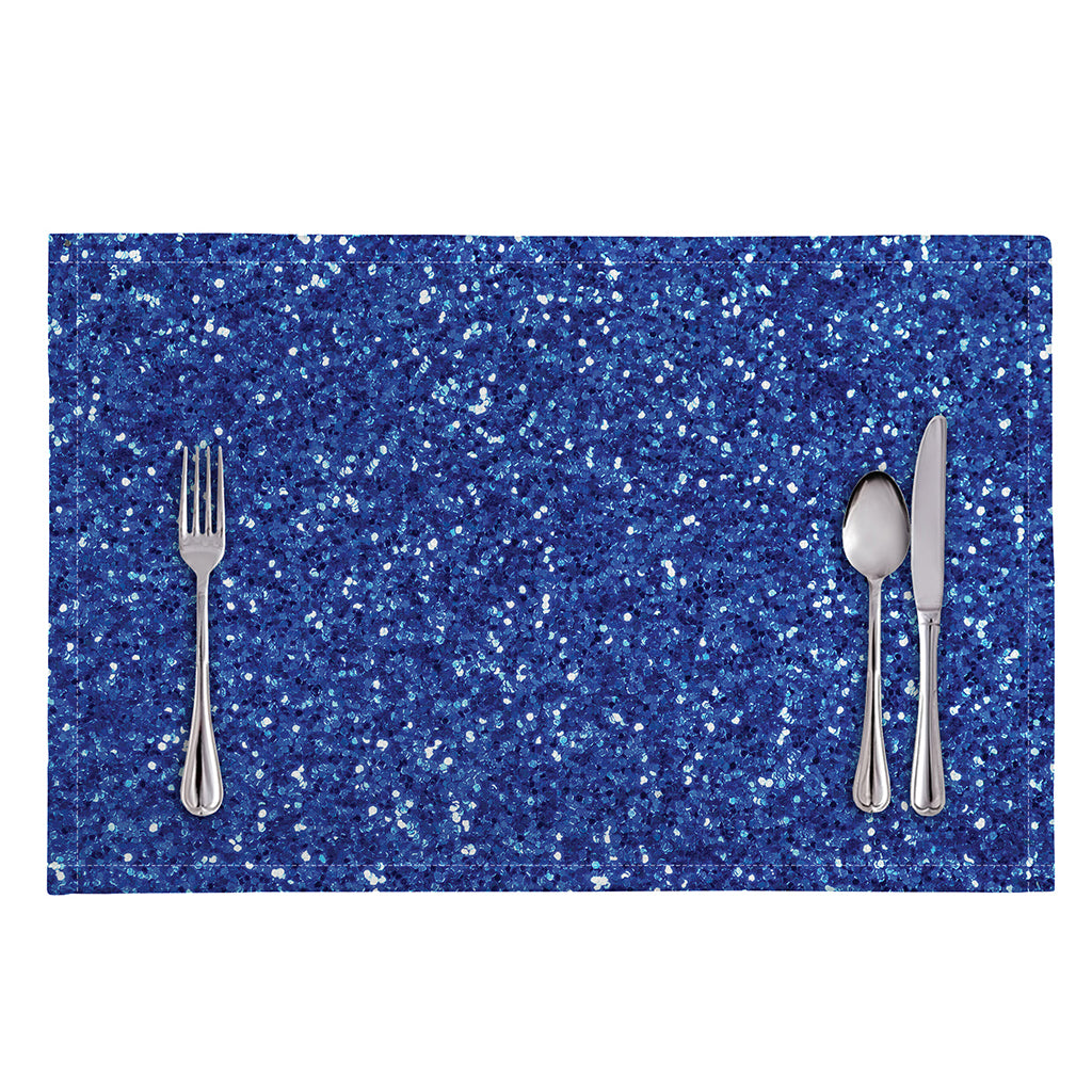 Blue (NOT Real) Glitter Print Placemat