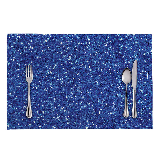 Blue (NOT Real) Glitter Print Placemat