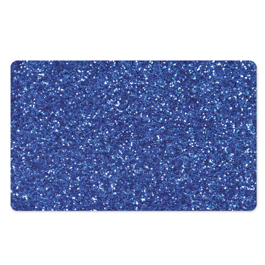 Blue (NOT Real) Glitter Print Polyester Doormat