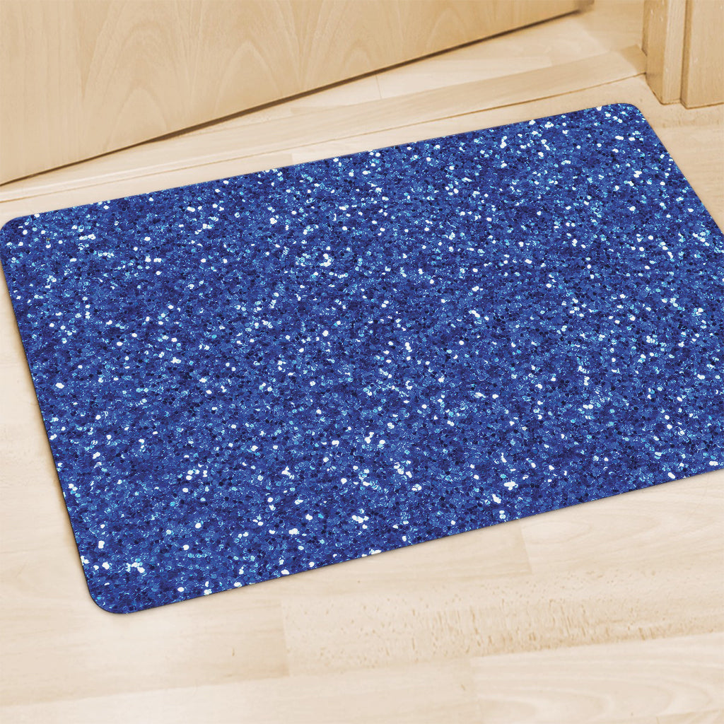 Blue (NOT Real) Glitter Print Polyester Doormat