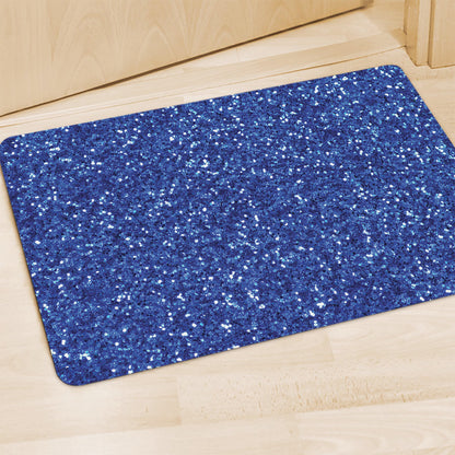 Blue (NOT Real) Glitter Print Polyester Doormat