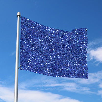 Blue (NOT Real) Glitter Print Polyester Flag