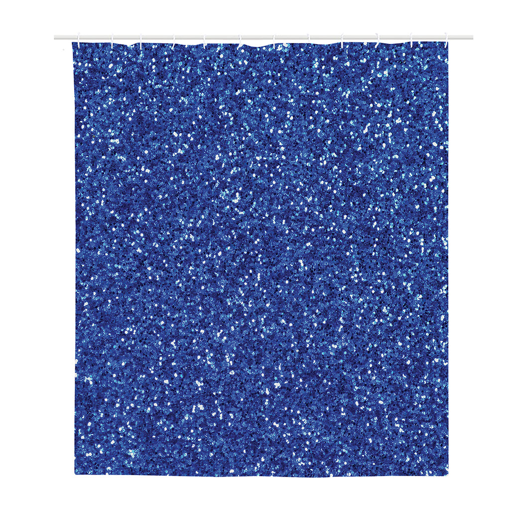 Blue (NOT Real) Glitter Print Polyester Shower Curtain