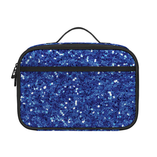 Blue (NOT Real) Glitter Print Portable Lunch Bag