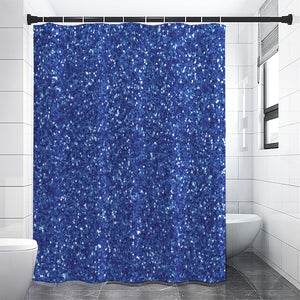 Blue (NOT Real) Glitter Print Premium Shower Curtain