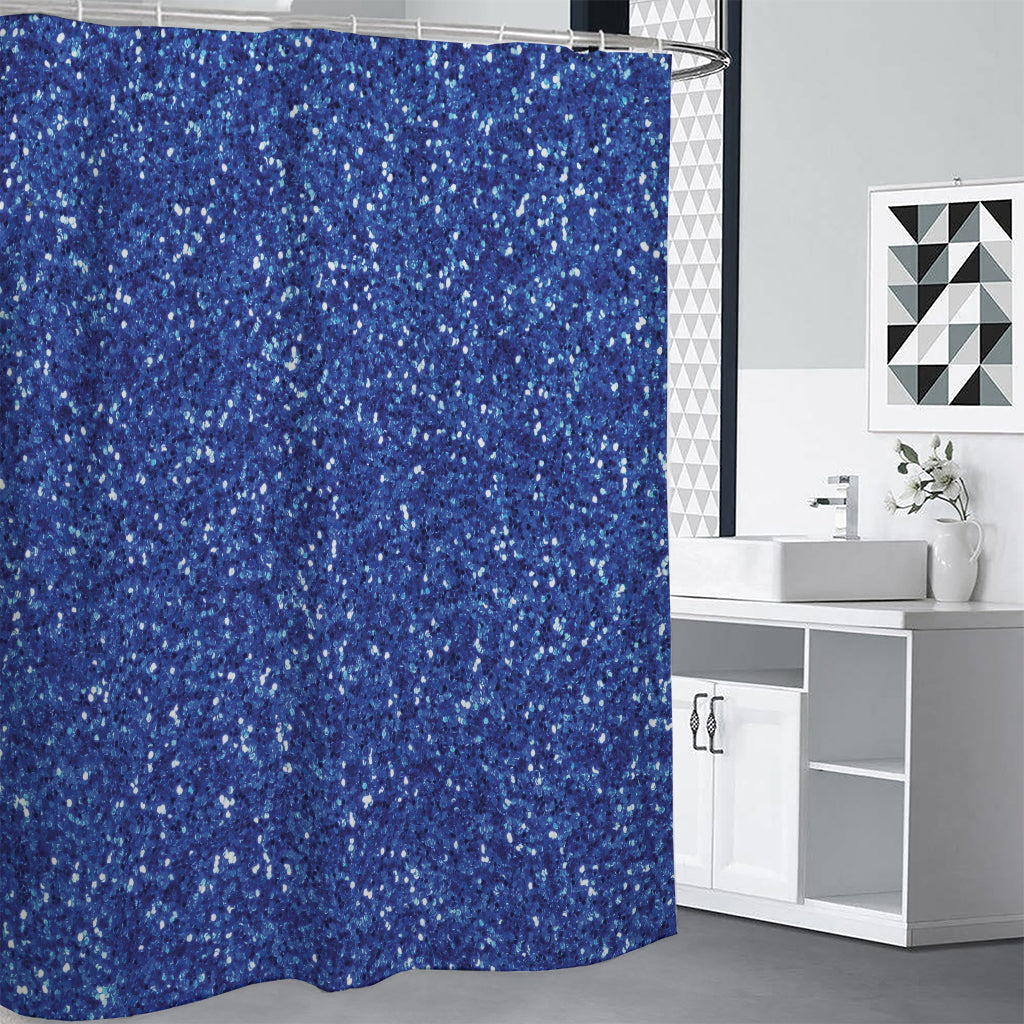 Blue (NOT Real) Glitter Print Premium Shower Curtain