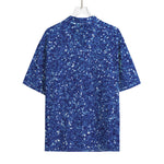 Blue (NOT Real) Glitter Print Rayon Hawaiian Shirt