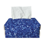 Blue (NOT Real) Glitter Print Rectangle Tissue Box Cover