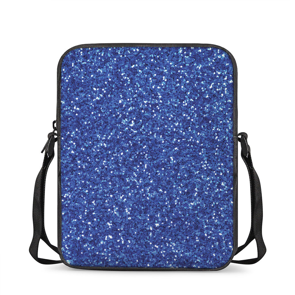 Blue (NOT Real) Glitter Print Rectangular Crossbody Bag