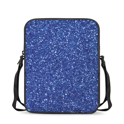 Blue (NOT Real) Glitter Print Rectangular Crossbody Bag