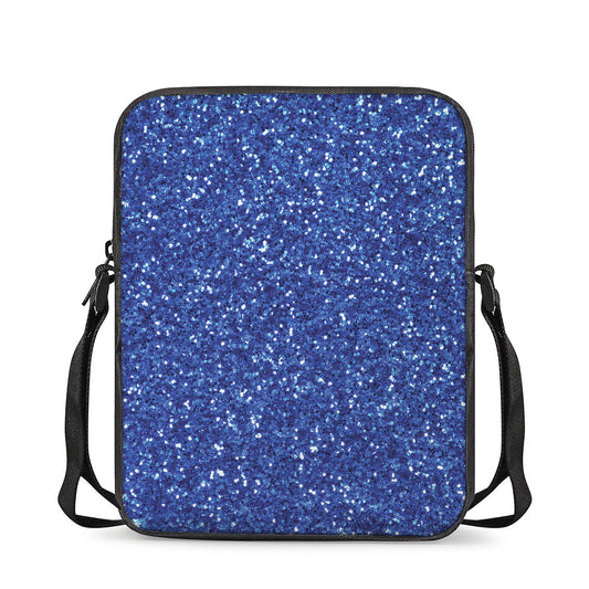 Blue (NOT Real) Glitter Print Rectangular Crossbody Bag