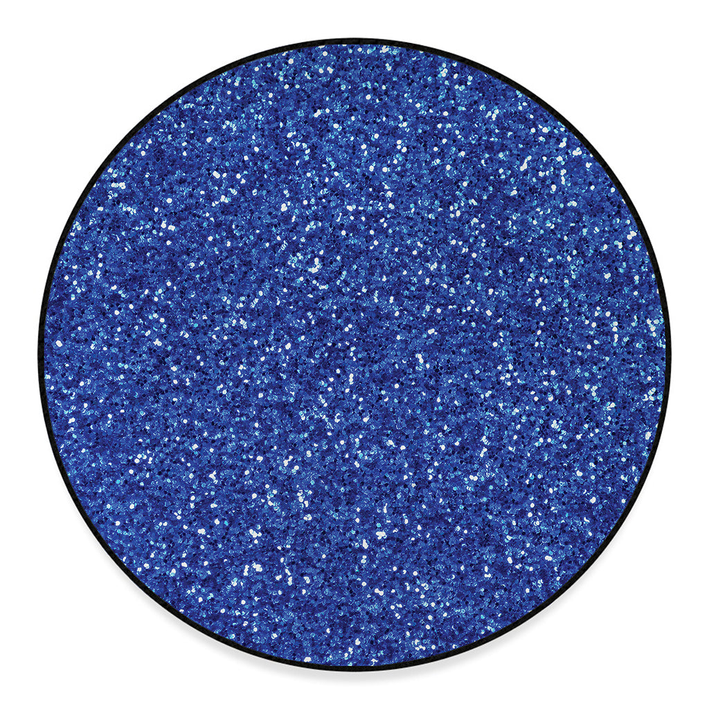 Blue (NOT Real) Glitter Print Round Floor Mat