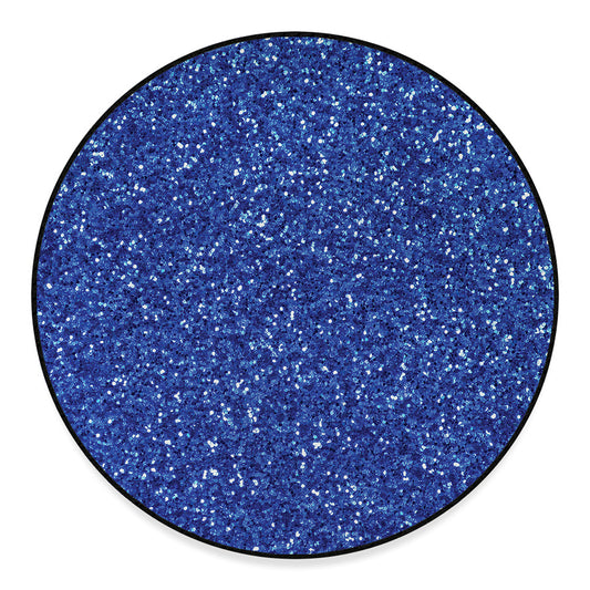 Blue (NOT Real) Glitter Print Round Floor Mat