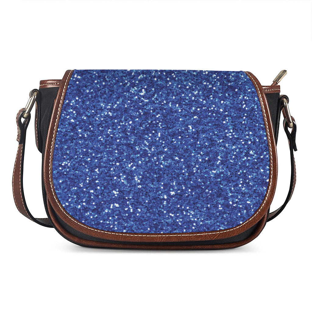 Blue (NOT Real) Glitter Print Saddle Bag