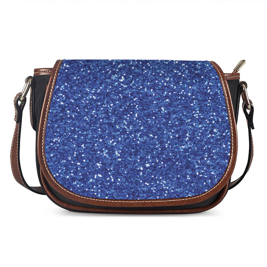 Blue (NOT Real) Glitter Print Saddle Bag