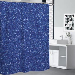 Blue (NOT Real) Glitter Print Shower Curtain