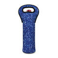 Blue (NOT Real) Glitter Print Single Neoprene Wine Tote