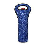 Blue (NOT Real) Glitter Print Single Neoprene Wine Tote