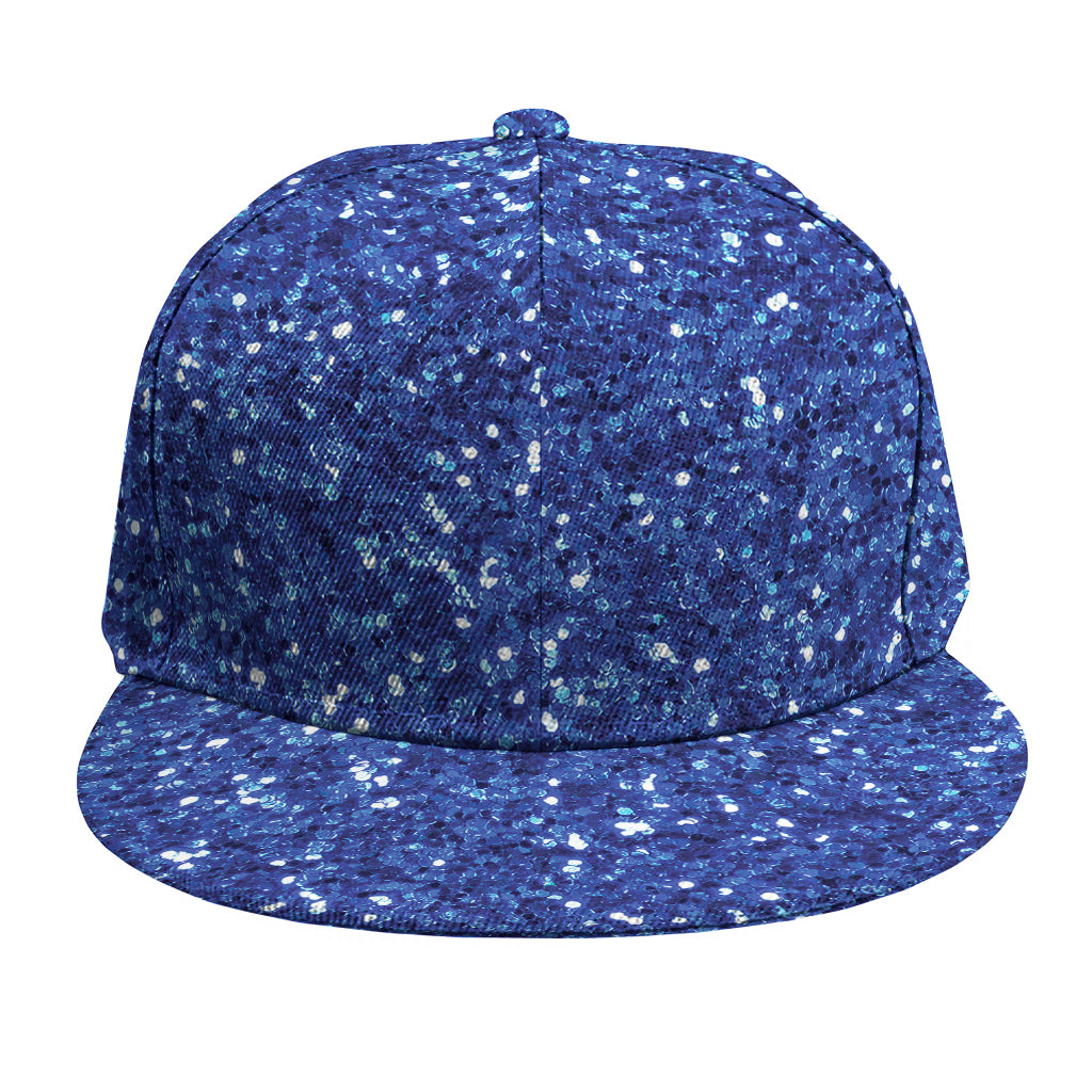 Blue (NOT Real) Glitter Print Snapback Cap