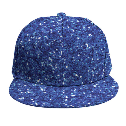 Blue (NOT Real) Glitter Print Snapback Cap