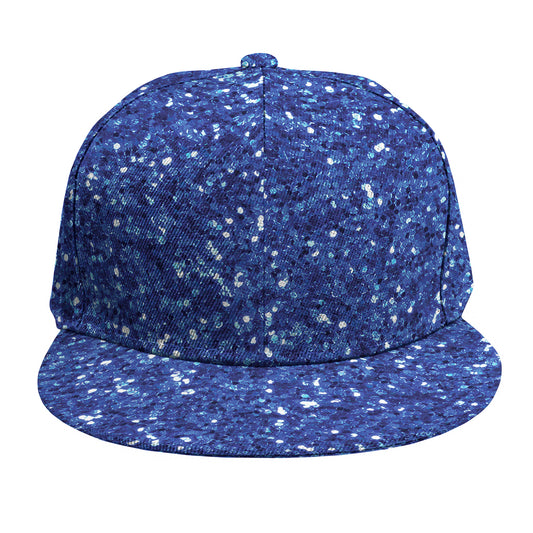 Blue (NOT Real) Glitter Print Snapback Cap