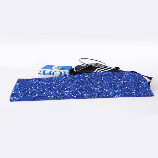 Blue (NOT Real) Glitter Print Sports Towel