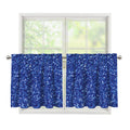 Blue (NOT Real) Glitter Print Tier Curtains
