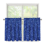 Blue (NOT Real) Glitter Print Tier Curtains