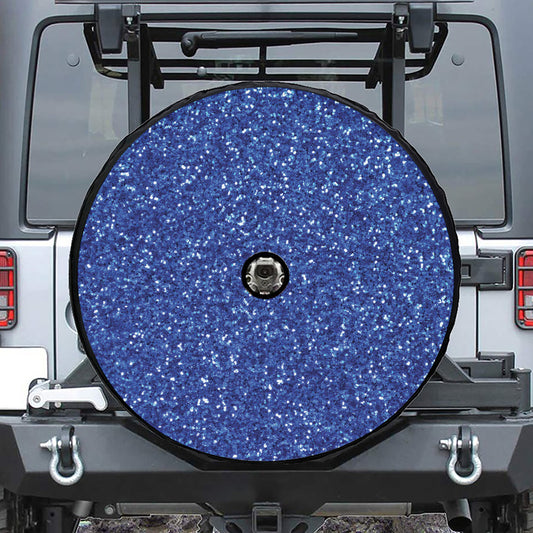 Blue (NOT Real) Glitter Print Tire Cover With Camera Hole