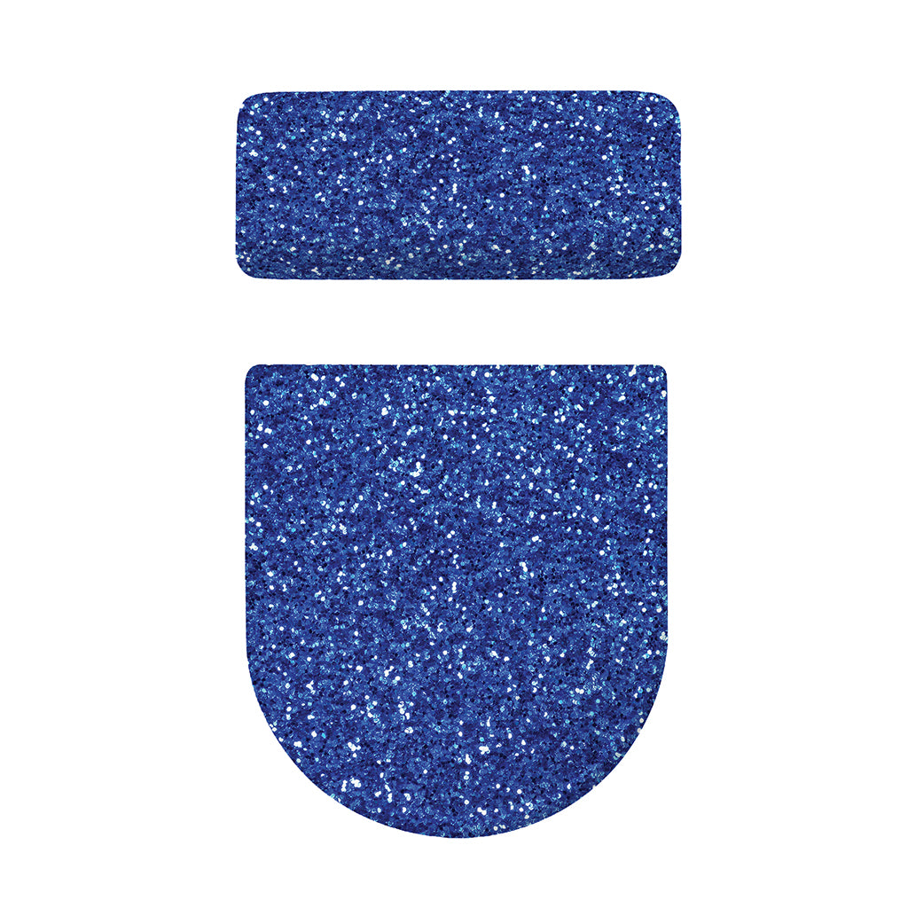 Blue (NOT Real) Glitter Print Toilet Lid And Tank Cover Set