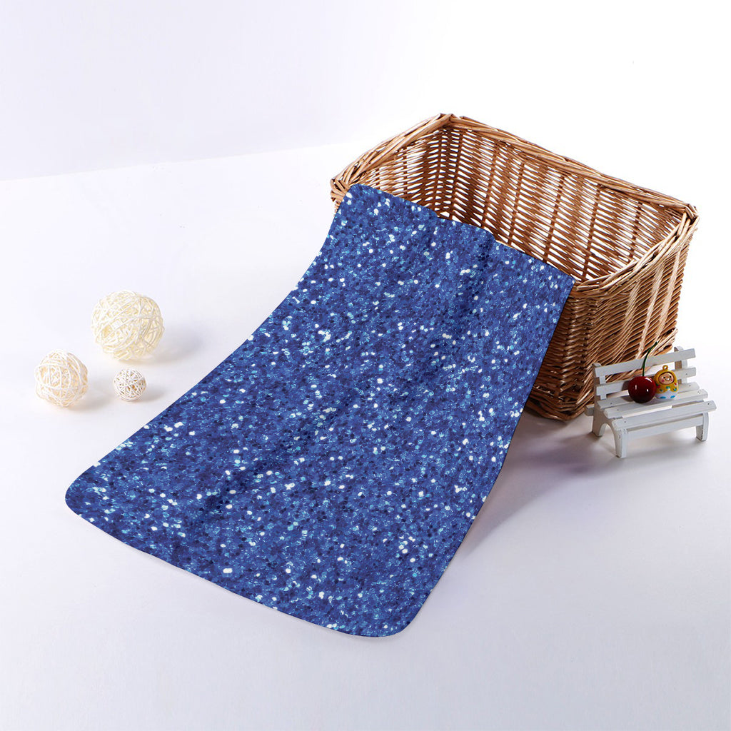 Blue (NOT Real) Glitter Print Towel