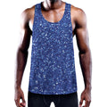 Blue (NOT Real) Glitter Print Men's Workout Tank Top