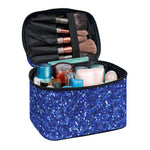 Blue (NOT Real) Glitter Print Travel Makeup Bag